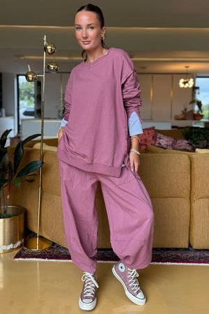 Made in Italy Lagenlook Chill Sweatshirt Indian Pink 